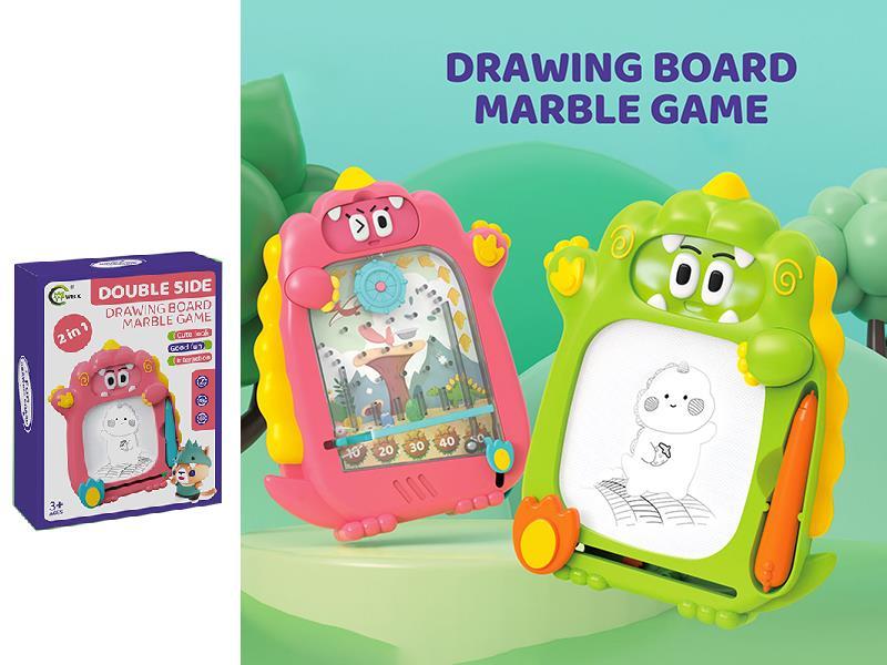 Double Side Dinosaur Drawing Board Marble Game 2 In 1