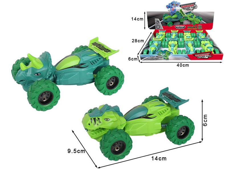 Friction Dinosaur Stunt Cars 8pcs