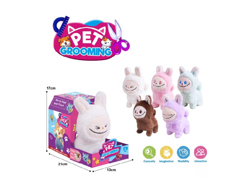B/O Plush Labubu Doll(Facial With Lights)