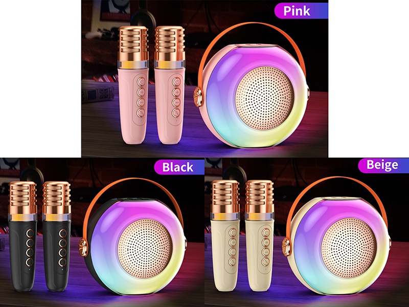 Wireless Bluetooth Microphone Karaoke Speaker(Double Microphone)
