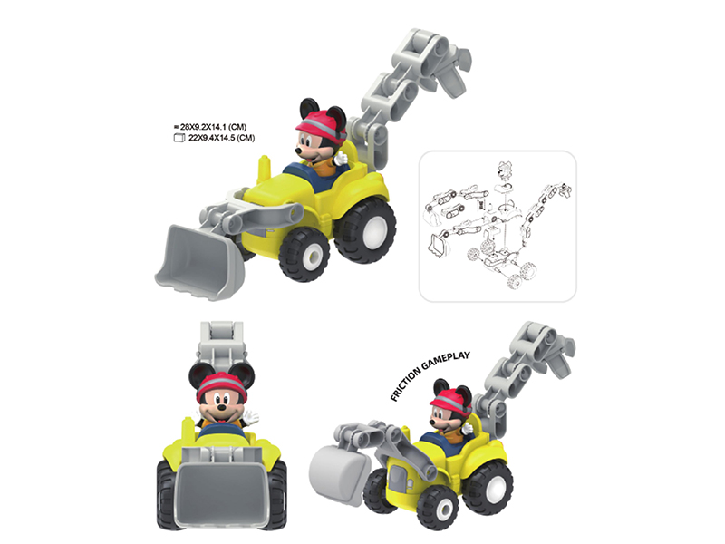 Mickey Assembly Friction Engineering Truck 16pcs