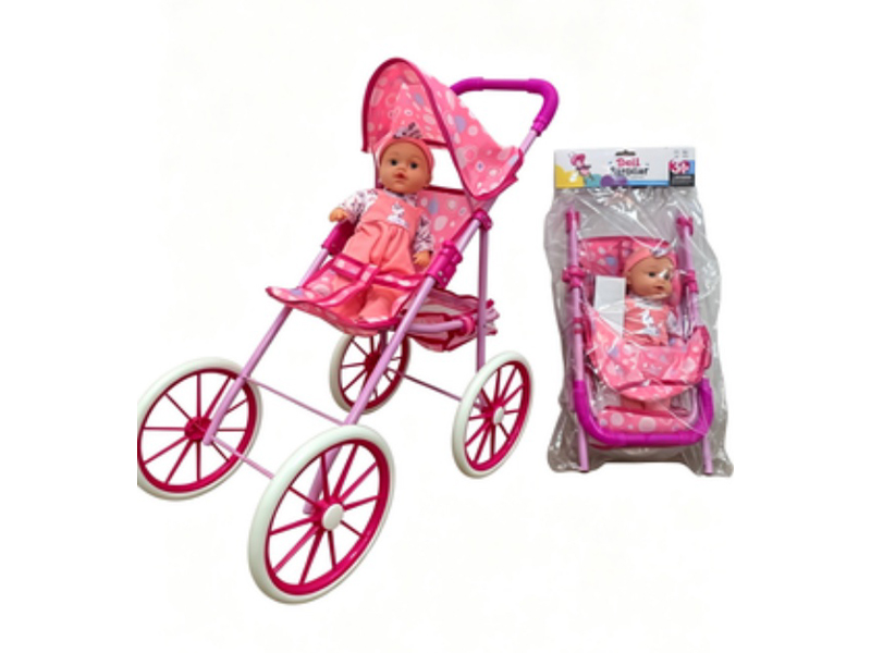 An Iron Eco-Friendly Baby Stroller With A 14-Inch Doll
