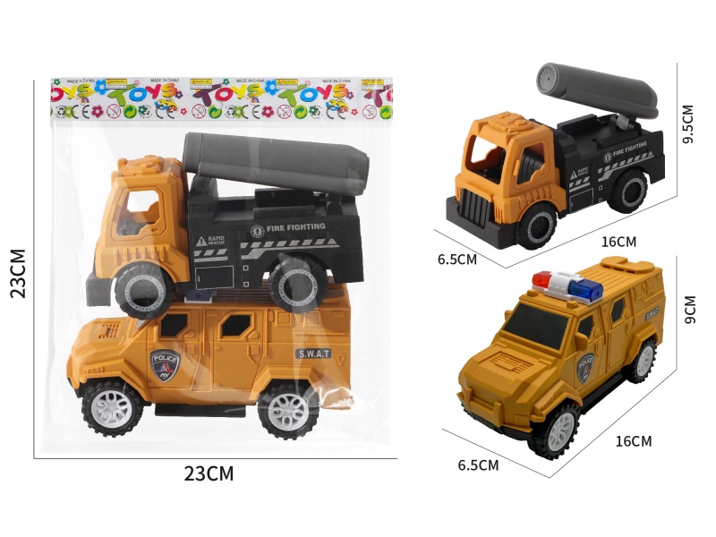 Slide Engineering Fire Fighting Truck + Police Car