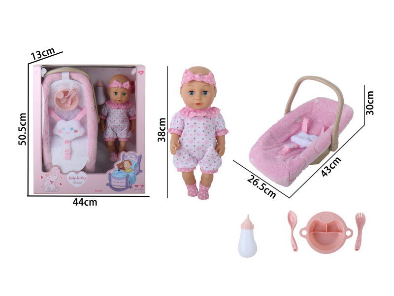 15-Inch Non-Ic Rubber Hand-Blown Body, Feet Sleeping Basket Doll