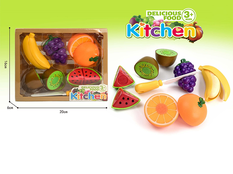 Simulation Wooden Box Cutting Fruits Set