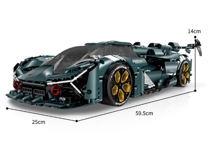 Building Blocks: 1:8 Supercar Series - Rambo 3000 (Electroplated Limited Edition) 3159 Pieces