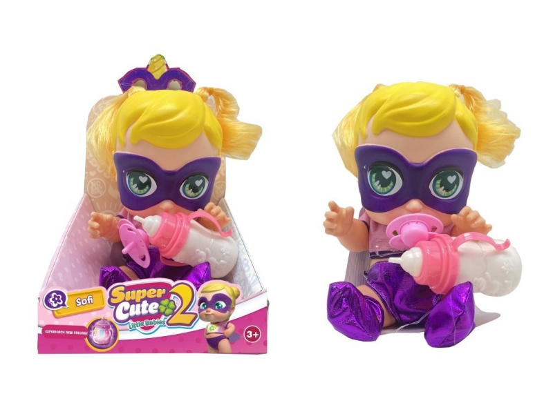 High-End 14-Inch Lined Tape, Seven-Color Light And Music Fangeek Super Cute, Super Hero, Cute Baby, Dc Baby, With Water Absorption And Spray Functions, With Baby Bottle And Nipple