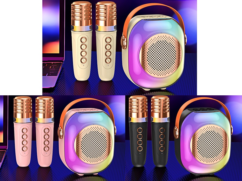Wireless Bluetooth Microphone Karaoke Speaker(Double Microphone)