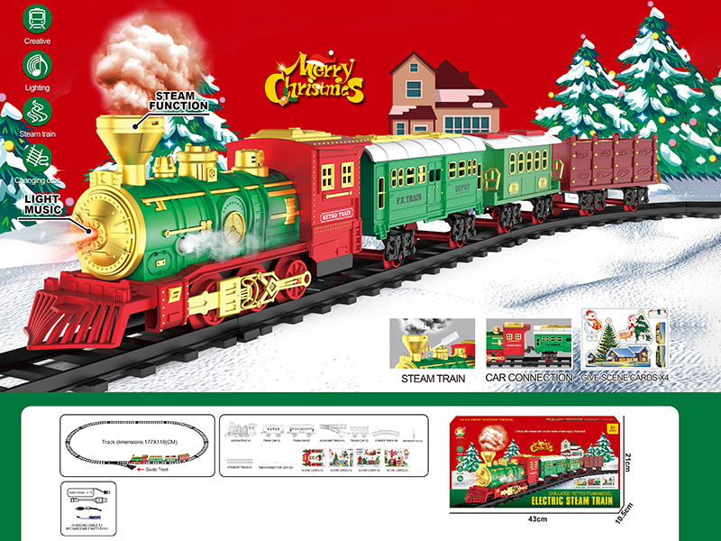 Classical Steam Electric Rail Train Toy(Christmas)