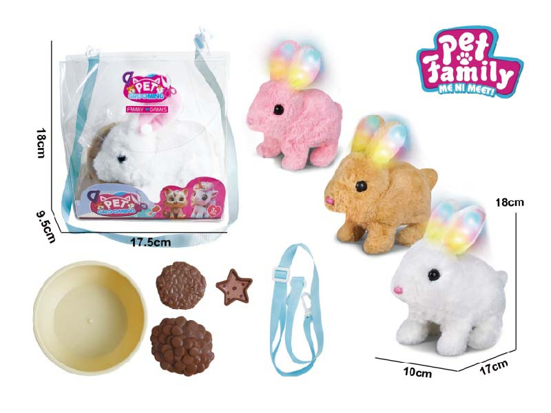 B/O Plush Walking Light Rabbit + Small Accessories 4