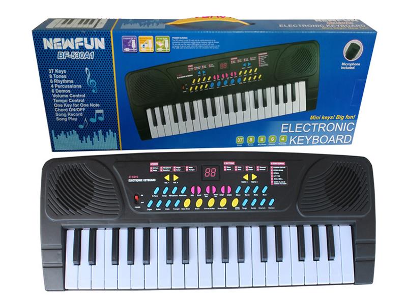 37 Keys Single Speaker Electronic Organ(Black/With Android Port/USB Cable/Microphone)