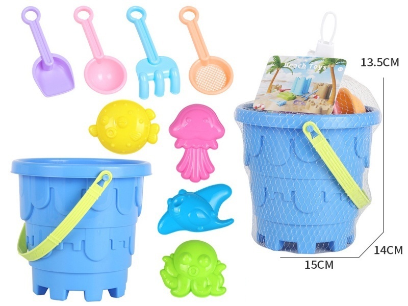 Castle Beach Bucket, Terrifying Marine Animals 9-Piece Set