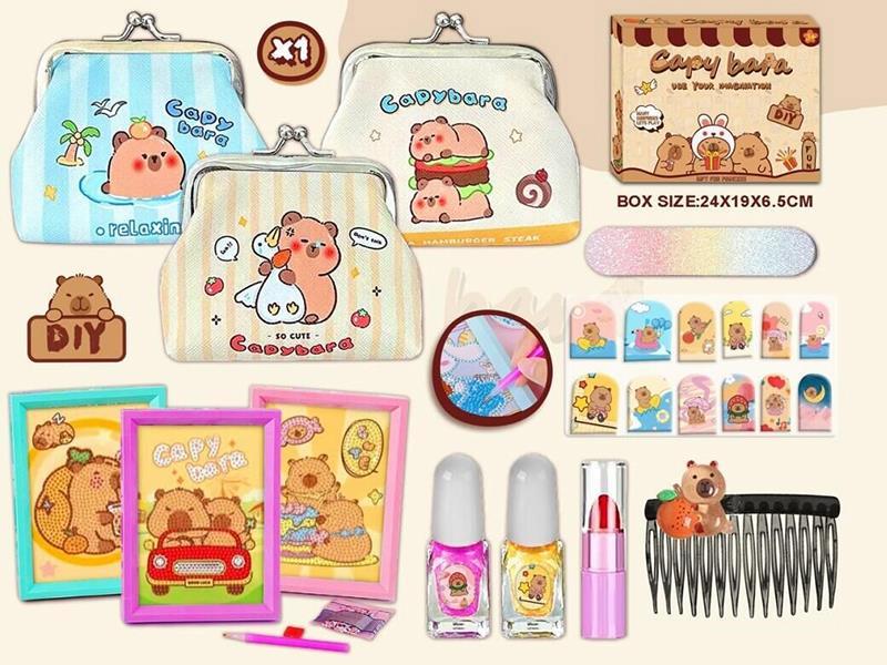 Capybara Bag With Nail Art Set, Diamond Picture