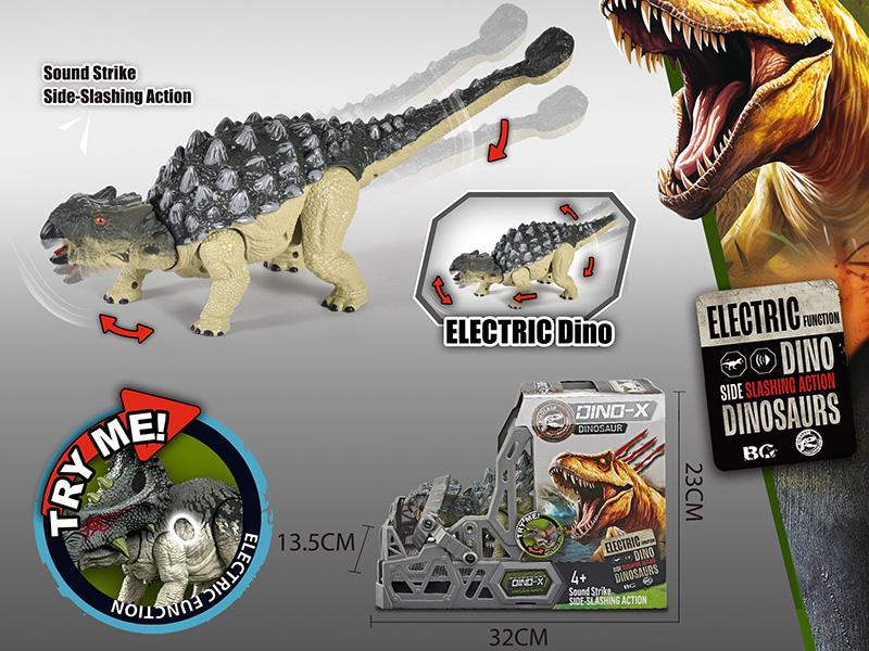 Electric Ankylosaur Toy With Action, Sound And Lights