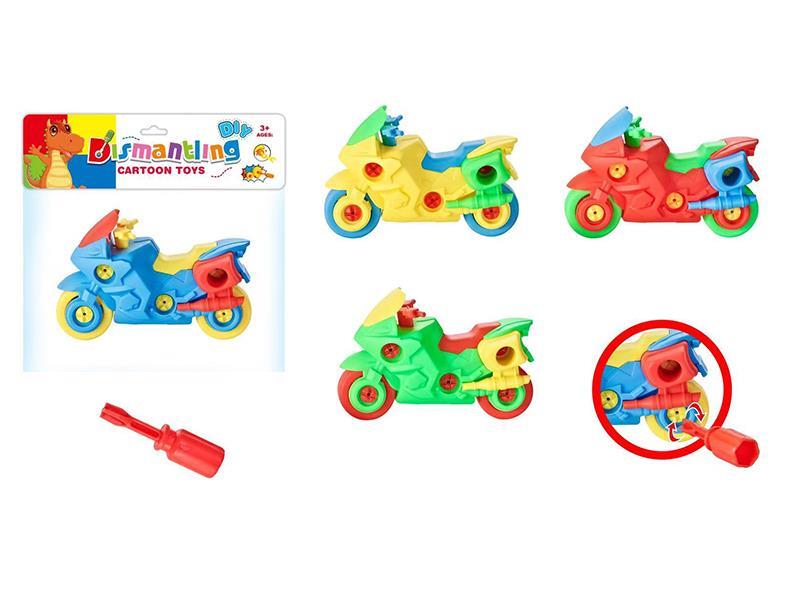 Solid Color Slide DIY Assembly Motorcycle