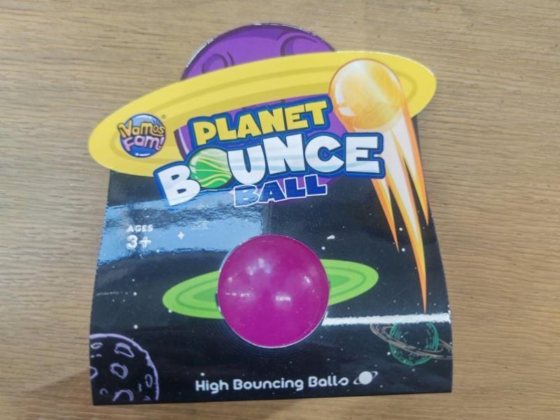 Bounce Ball 45Mm Single Card, Star Theme, Single Fluorescent Color