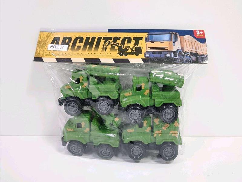 Pull Back Military Trucks 4pcs