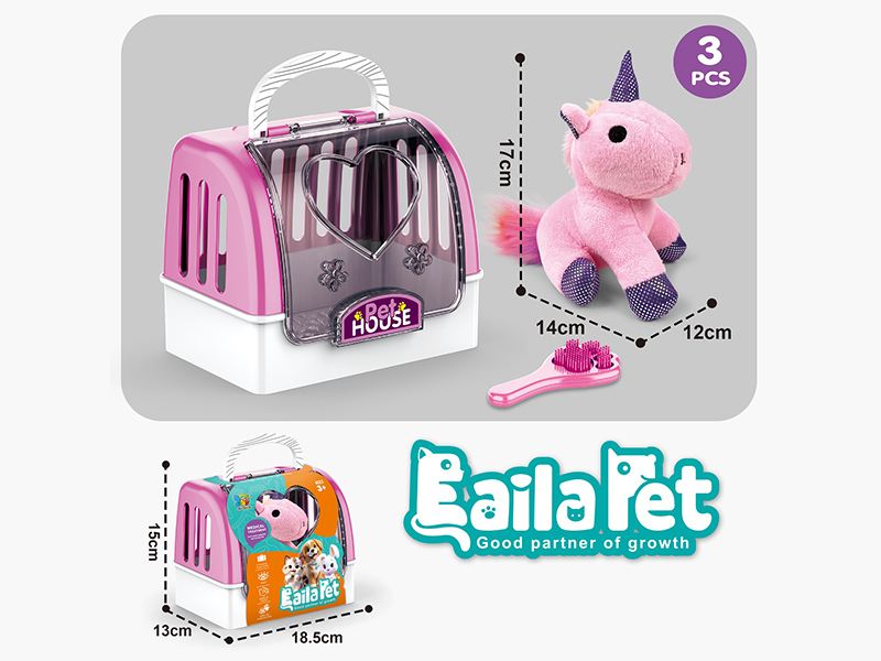 Plush Unicorn Pet Cage Set