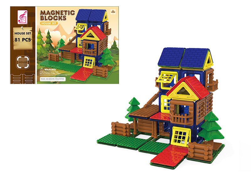 Farm House Magnetic Building Blocks 81pcs