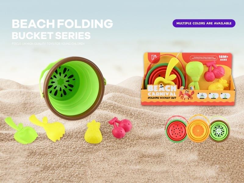 5Pcs Mini Folding Fruit Bucket 3Asst