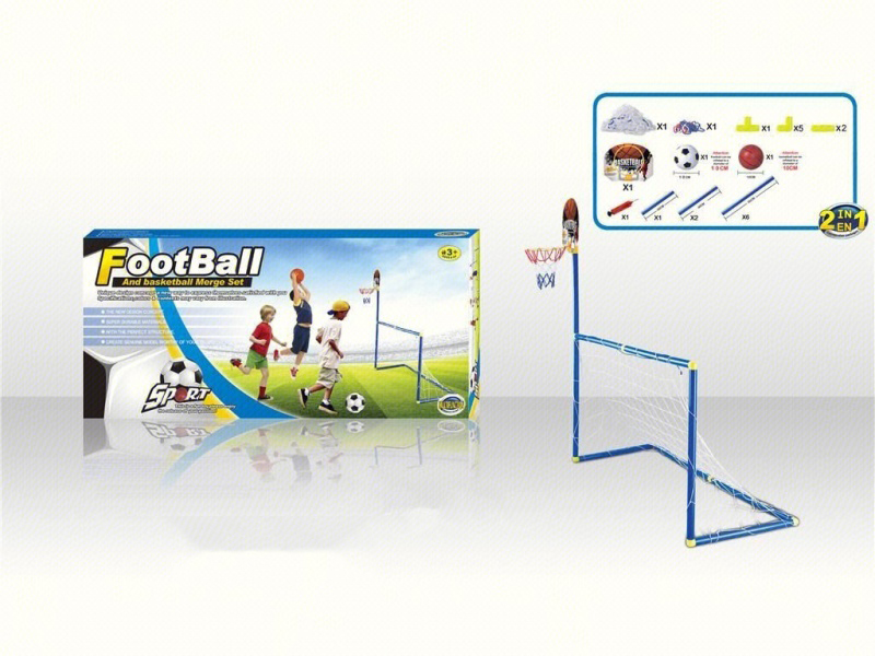 2-In-1 Football Goal + Basketball Board 12 CM Football