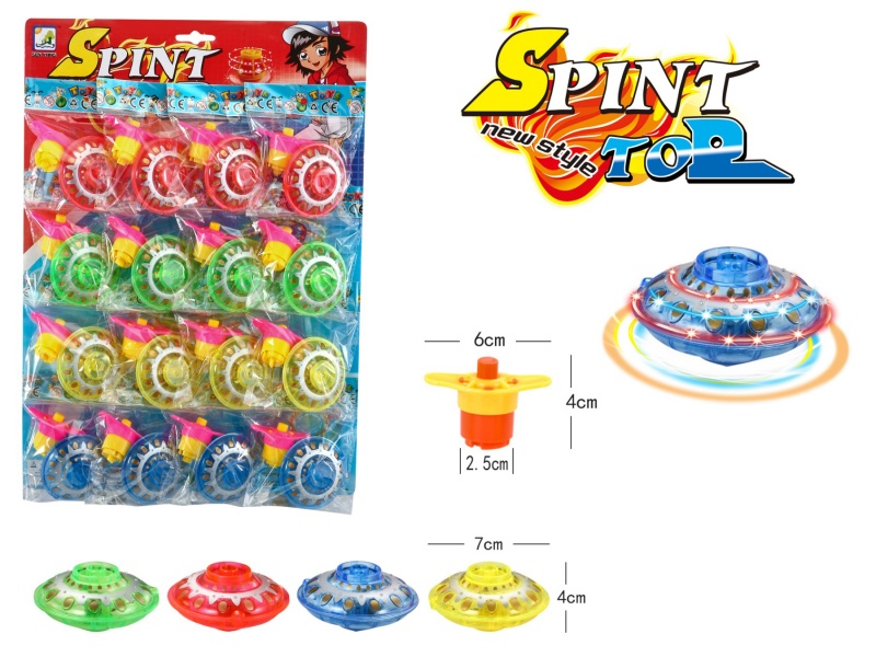 Windup Top Toy With Light