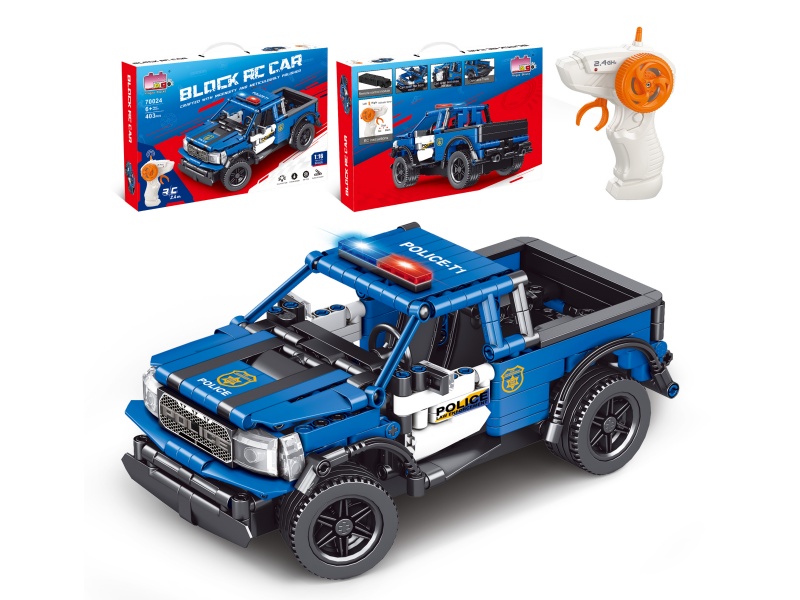 1:16 Building Block Remote Control Car - Raptor Police Car (Number Of Pieces: 403Pcs