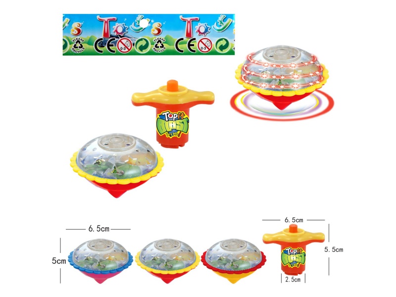 Windup Top Toy With Light