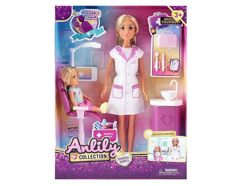 11.5" Solid Doll Set(Brown Skin)