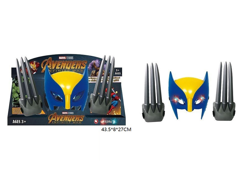 Wolverine Mask With Lights + Gloves