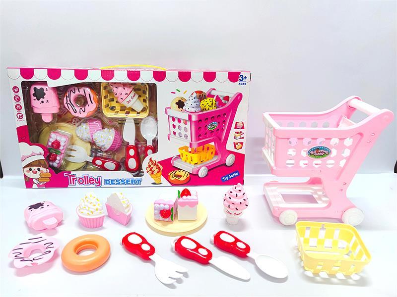 Dessert Ice Cream Cake Tableware Set With Shopping Cart