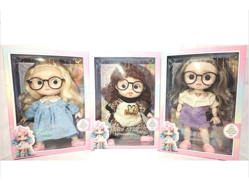 12-Inch 28Cm 14-Joint Solid 3D True Eyeball Cute Kid Peach-Flavored Meatballs With Eyes In 3 Mixed Sets