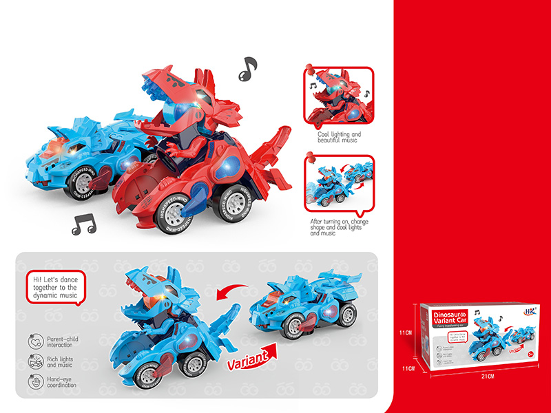 Go And Bump Transformation Dinosaur Car With Lights And Sound(Triceratops)