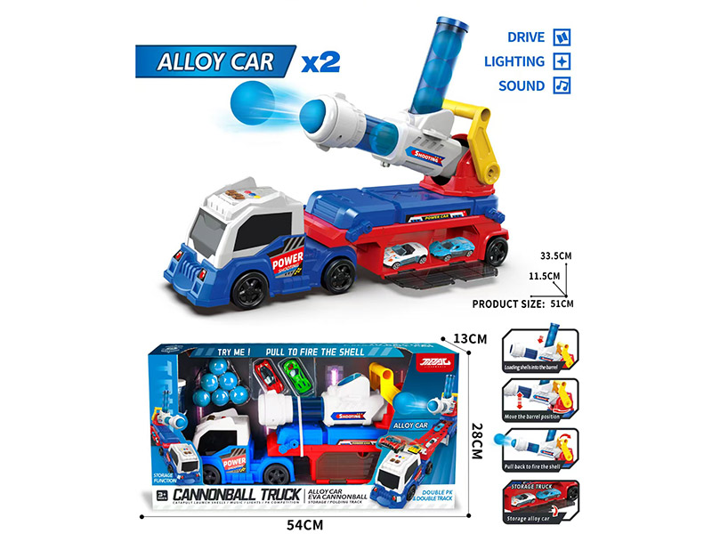 Friction Cannonball Truck With Storage Function