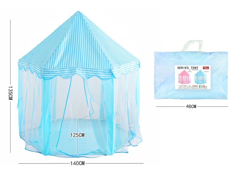 Blue Hexagonal Tent - Children's Tent Tunnel Ocean Ball Pool