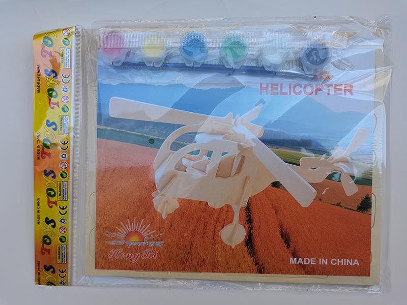 3D Wooden Puzzle DIY Color Drawing Toy