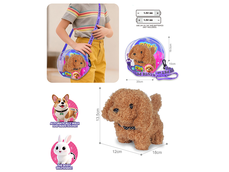 B/O Plush Pet Teddy Dog Single-Shoulder Bag