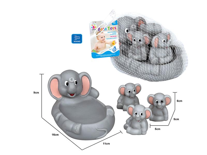 Cute Elephant Kids Bath Toy Set