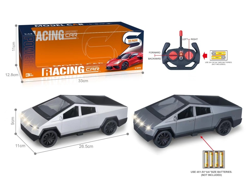27Mhz 1:14 4CH Remote Control Simulated Tesla Cyber Pickup Truck With Headlight(Not Included Batteries)