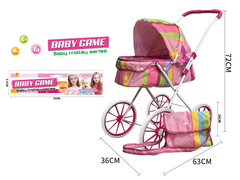 Double Layer Fabric Iron Stroller Toy(Large Wheel)