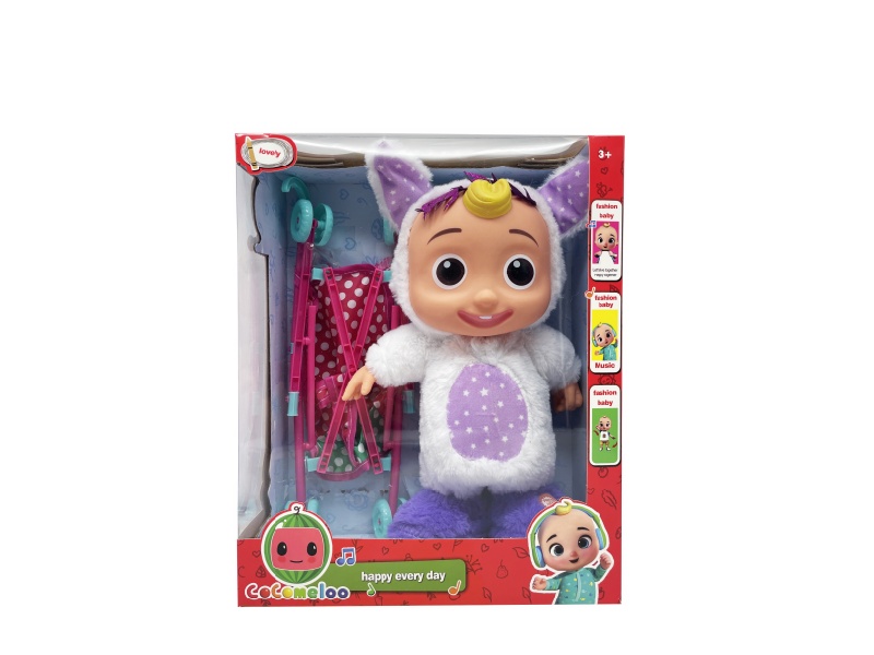 22 Inch B/O Solid Cocomelon JJ Boy Doll With Stroller Toy