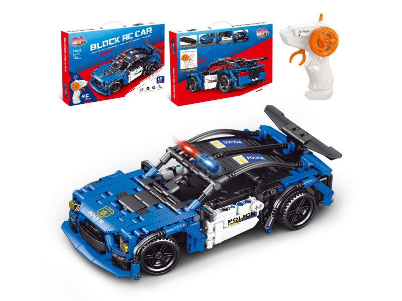 1:16 Building Block Remote Control Car - Mustang Police Car (Number Of Pieces: 404Pcs)