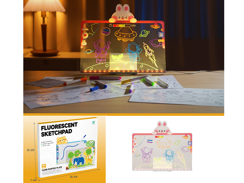 Rabbit Fluorescent Drawing Board With Lights