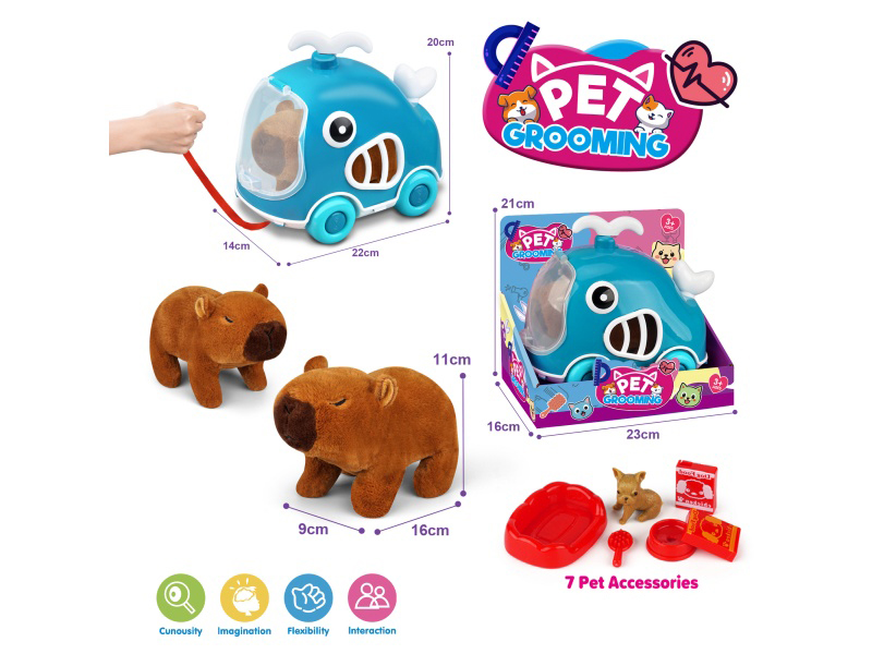 Whale Leash Cart + Electric Plush Otter + Accessories