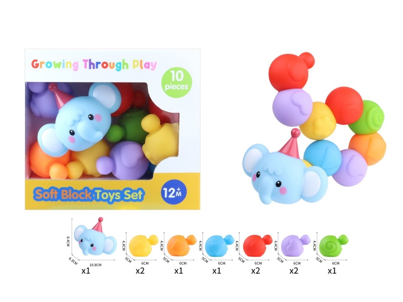 Vinyl Soft Blocks Toys Set(Elephant)