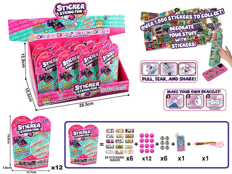 Sticker Bracelet(60 Stickers)12PCS