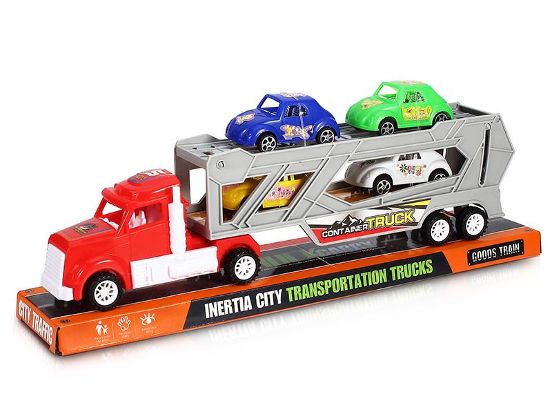 Friction Transport Truck With 4 Beetle Cars