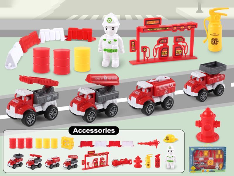 Pull Back Fire Brigade Toys