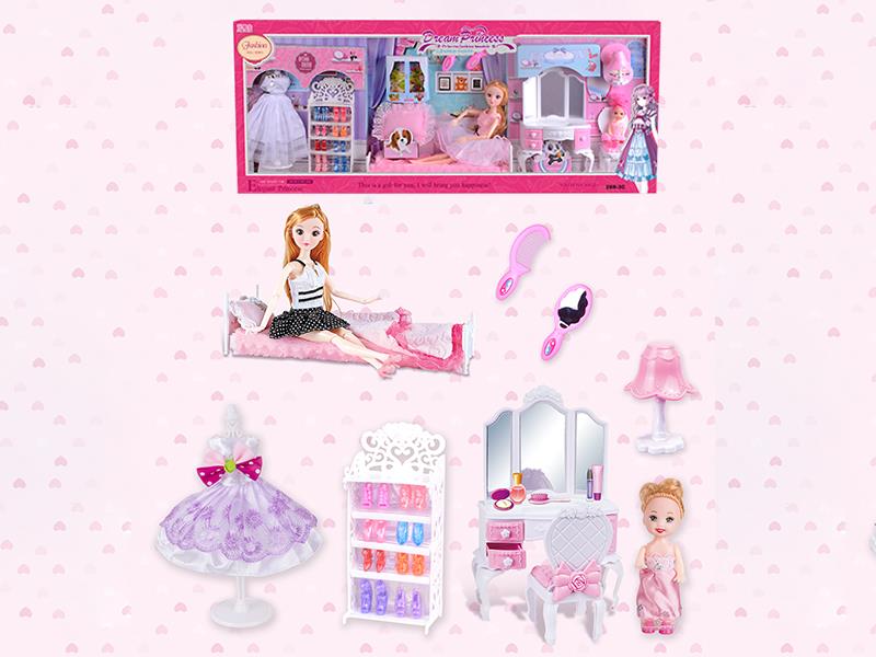 Fashion Doll Dressing Table Decorations Set