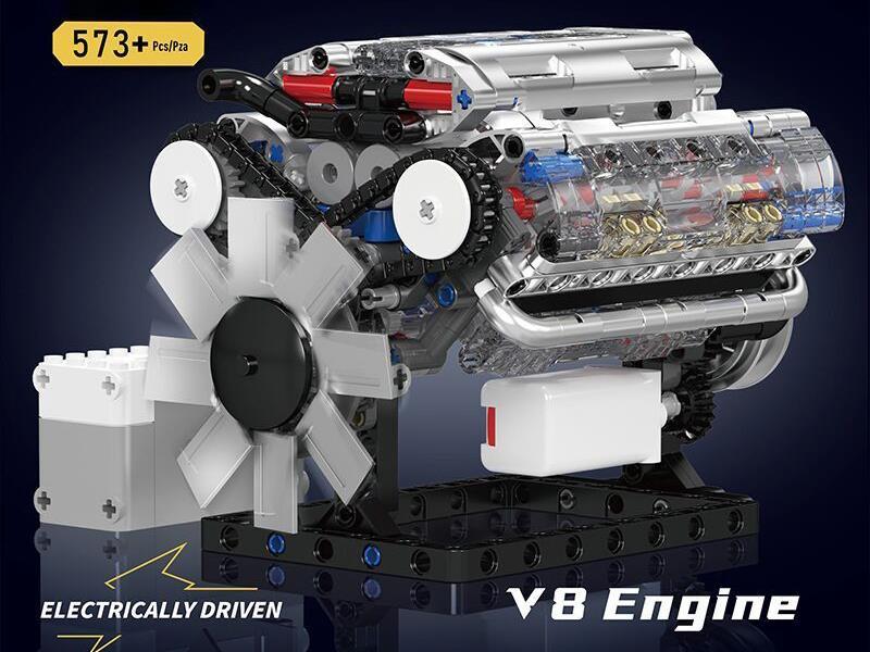 V8 Engine Building Blocks(Electrically Driven) 573pcs